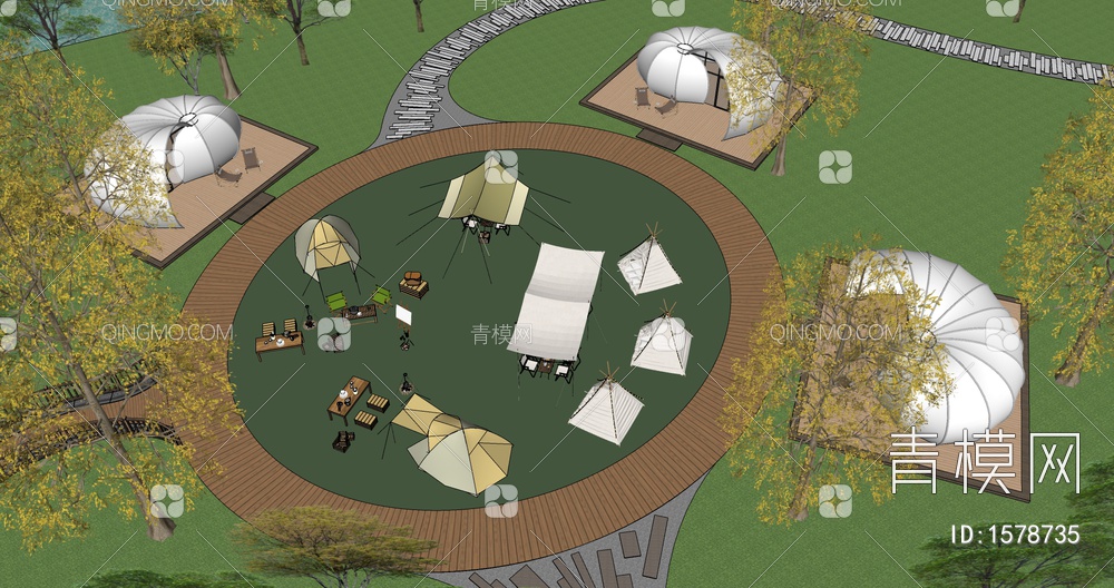 星空帐篷露营公园 户外森林帐篷野餐 烧烤野餐营地