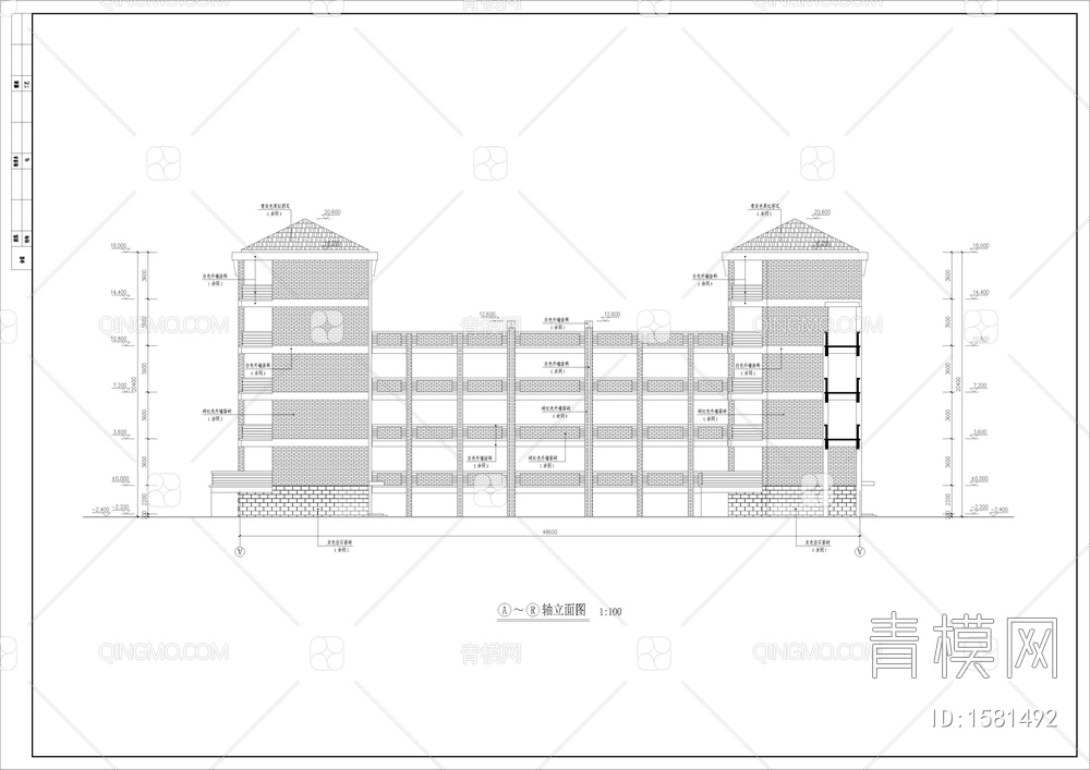 中学全套建筑图带总图