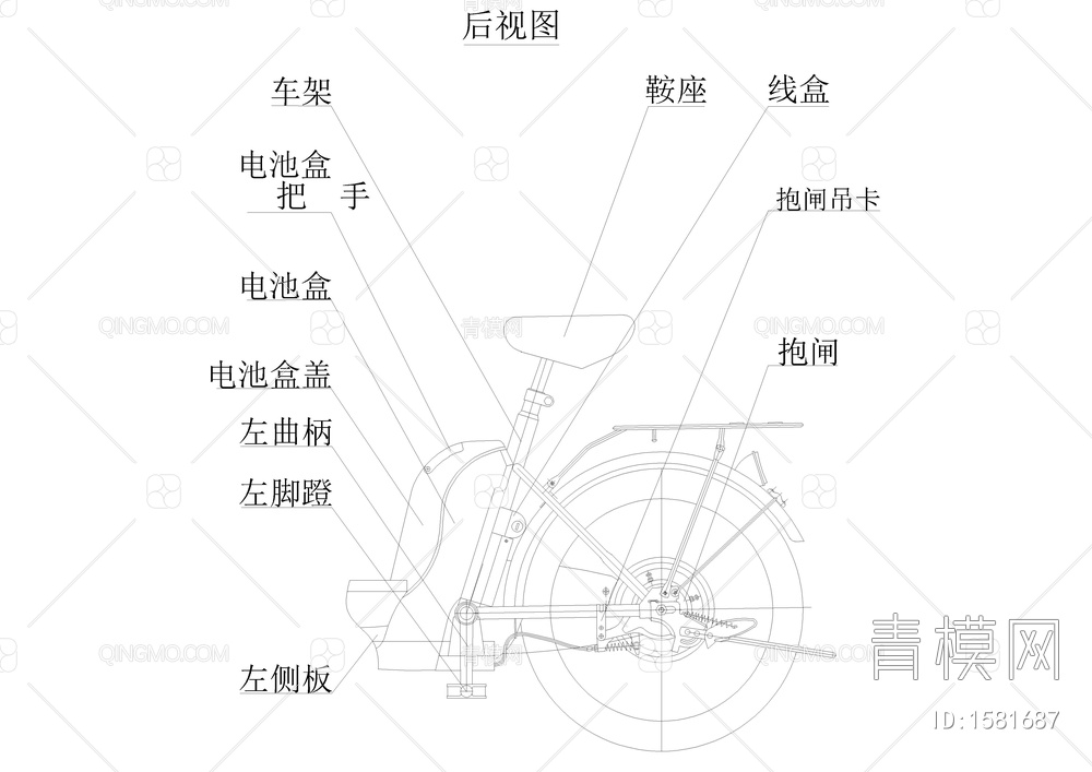 电动自行车CAD图纸