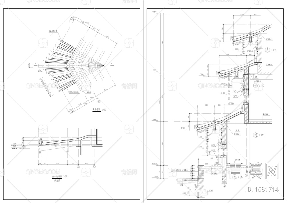 仿唐古建阁楼建筑图