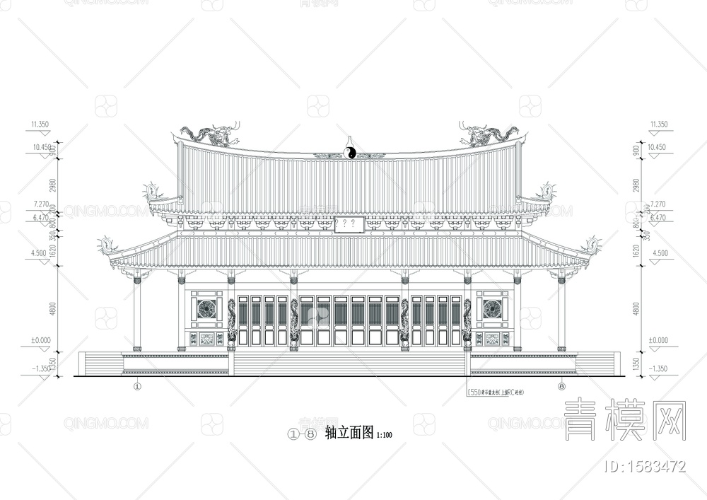 仿古式公园房屋设计图