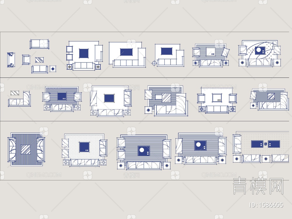 最新酷炫手绘版cad+植被cad图库