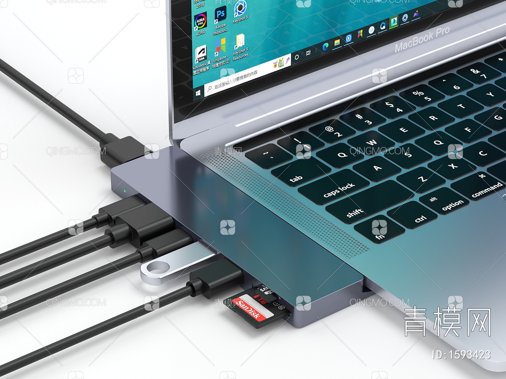 苹果笔记本电脑 数据线 USB接头 内存卡 U盘 SD卡 扩展坞 集线器