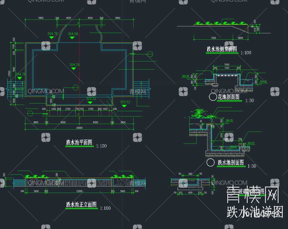 公园广场景观小品CAD施工图合集