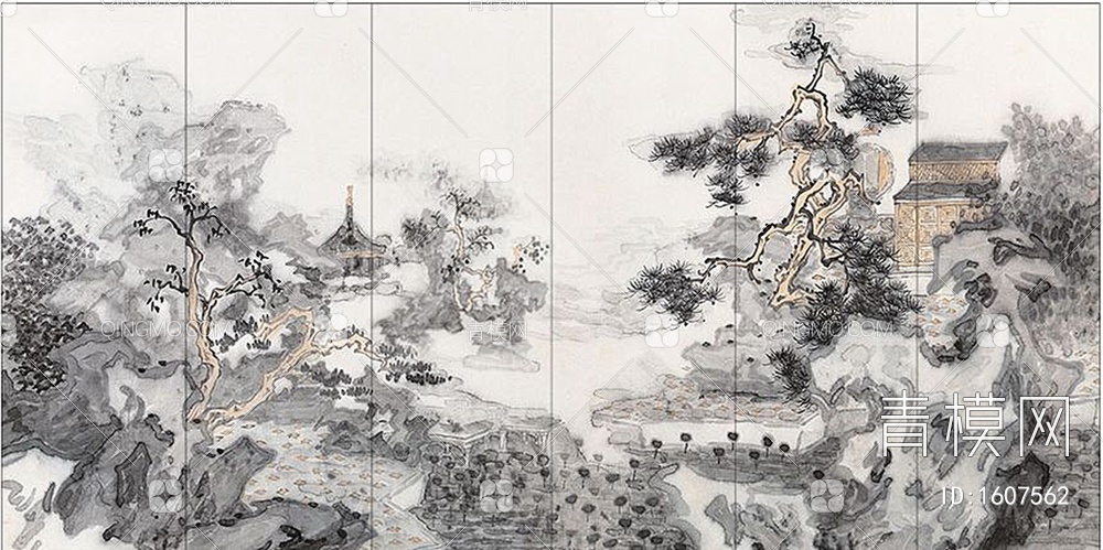 屏风画 背景画