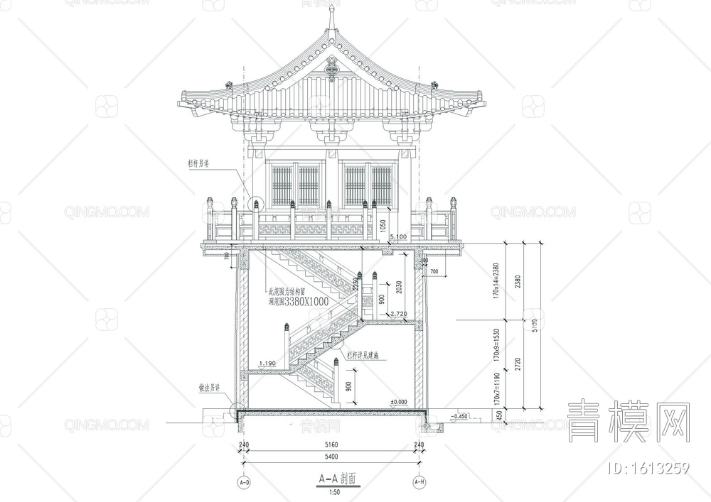 仿古山门建筑cad图