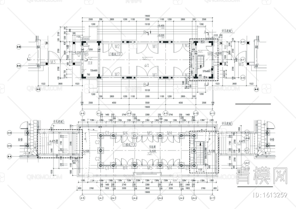 仿古山门建筑cad图