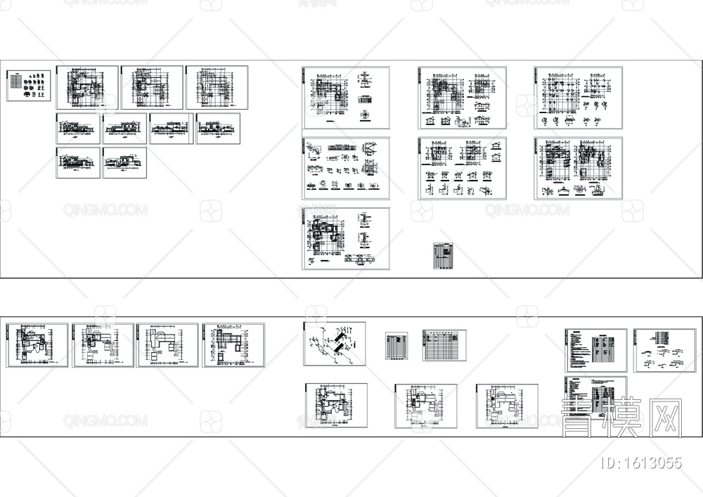 二层仿古别墅建筑结构图