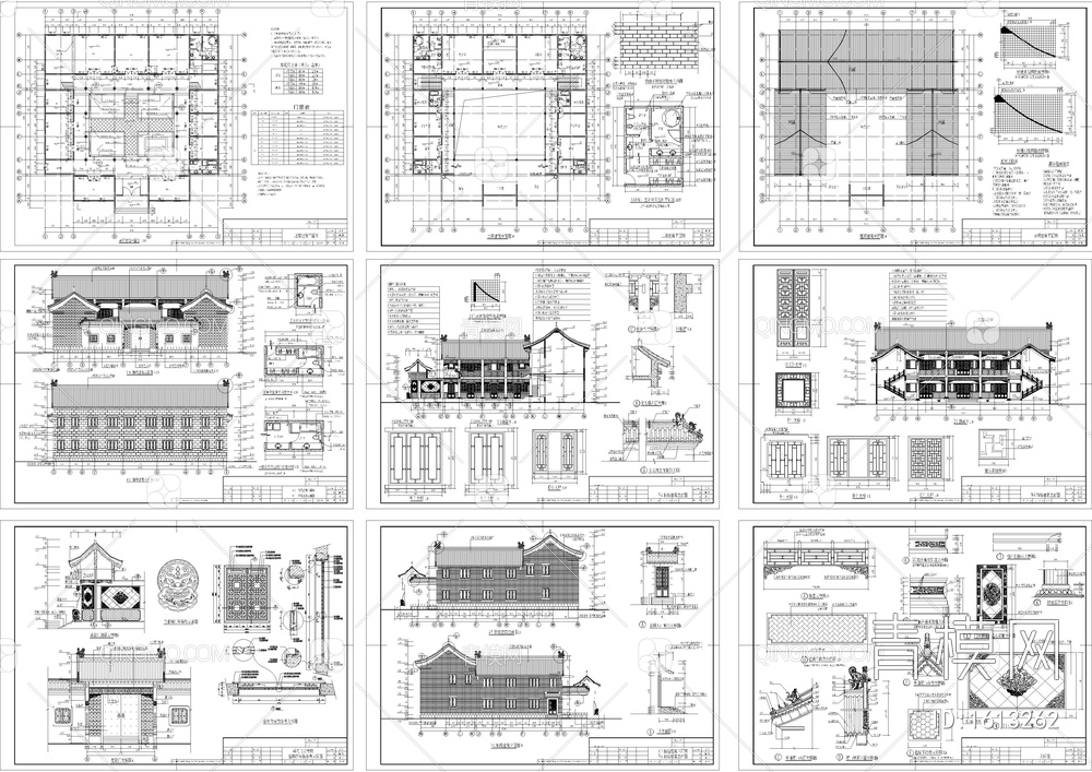 仿古四合院建筑设计施工图