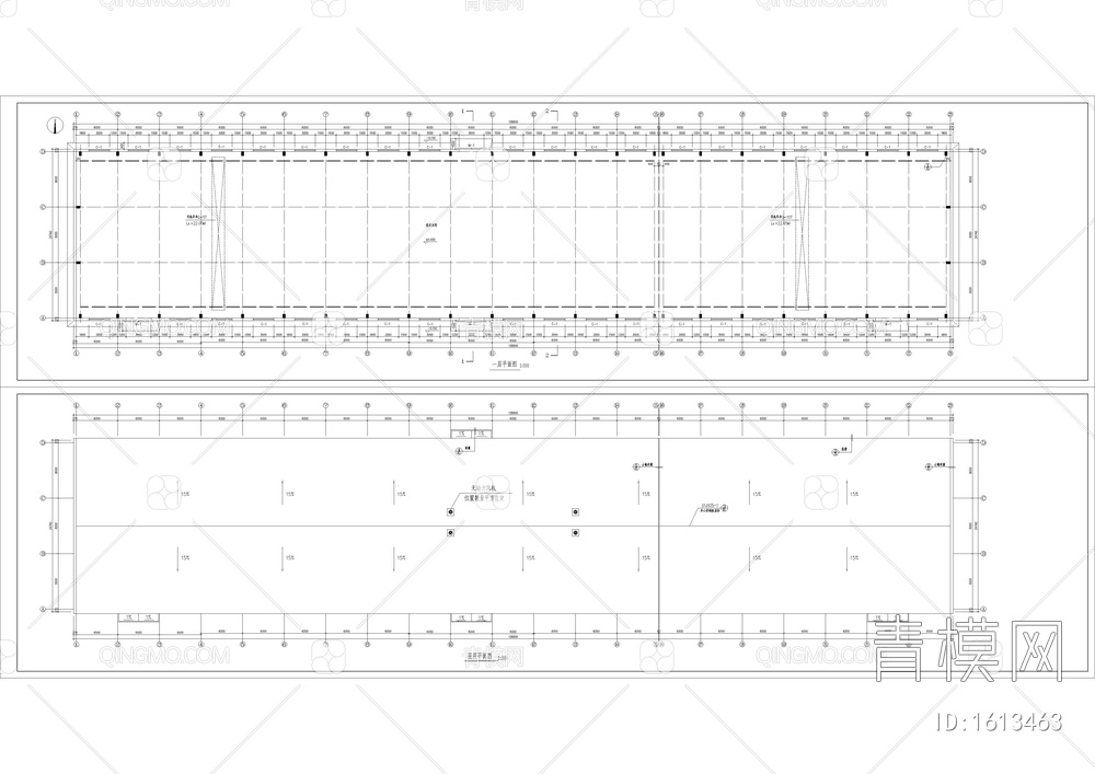 24M跨排架钢屋架厂房建筑施工图