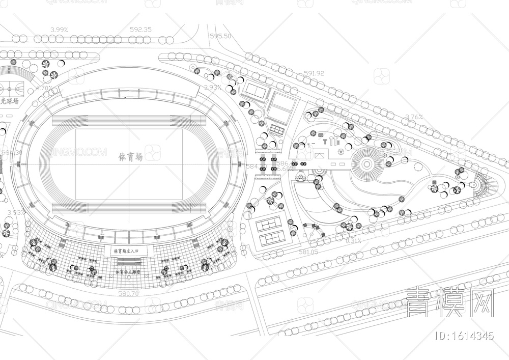 体育场规划总平面图