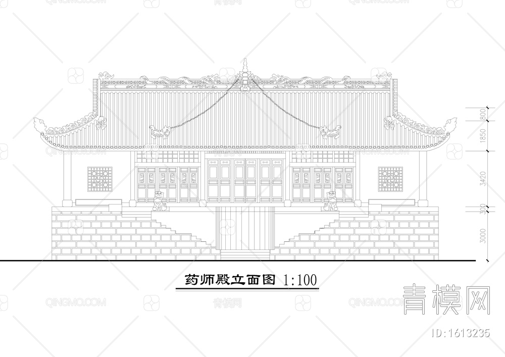 药师殿仿古建筑图