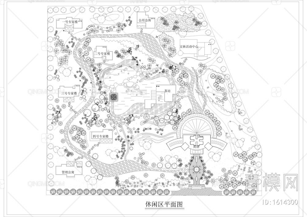 休闲区园林规划平面图