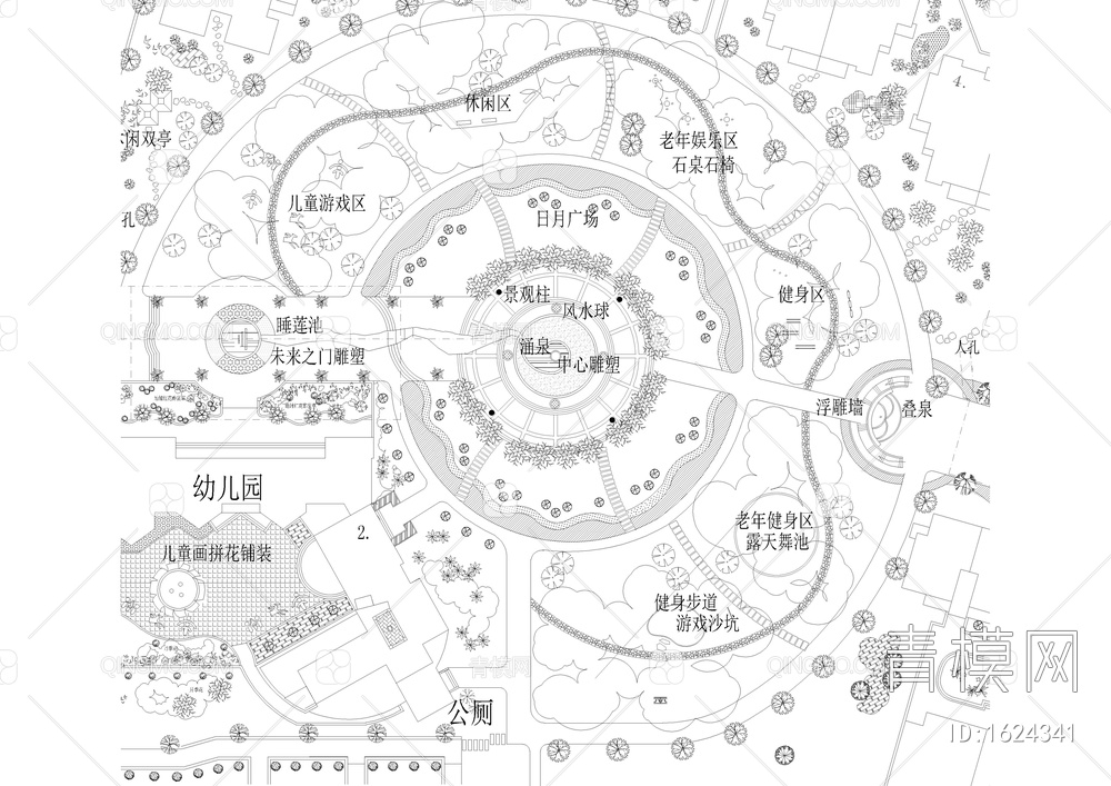 小区中心广场景观平面图