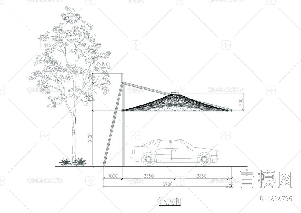 景观拉莫停车场及廊架方案图