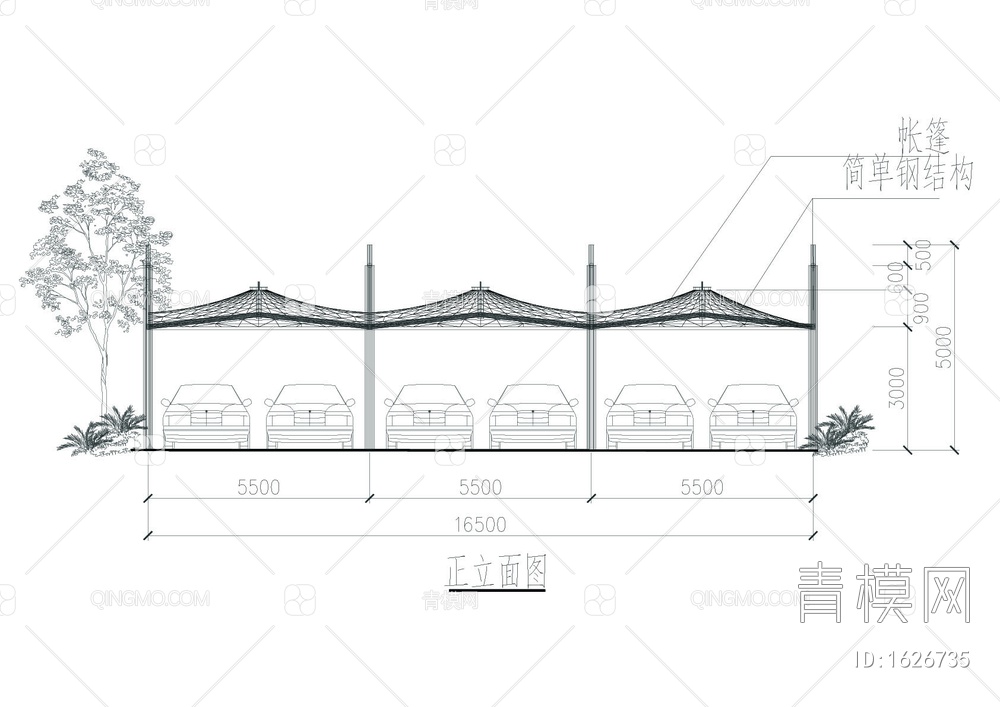 景观拉莫停车场及廊架方案图