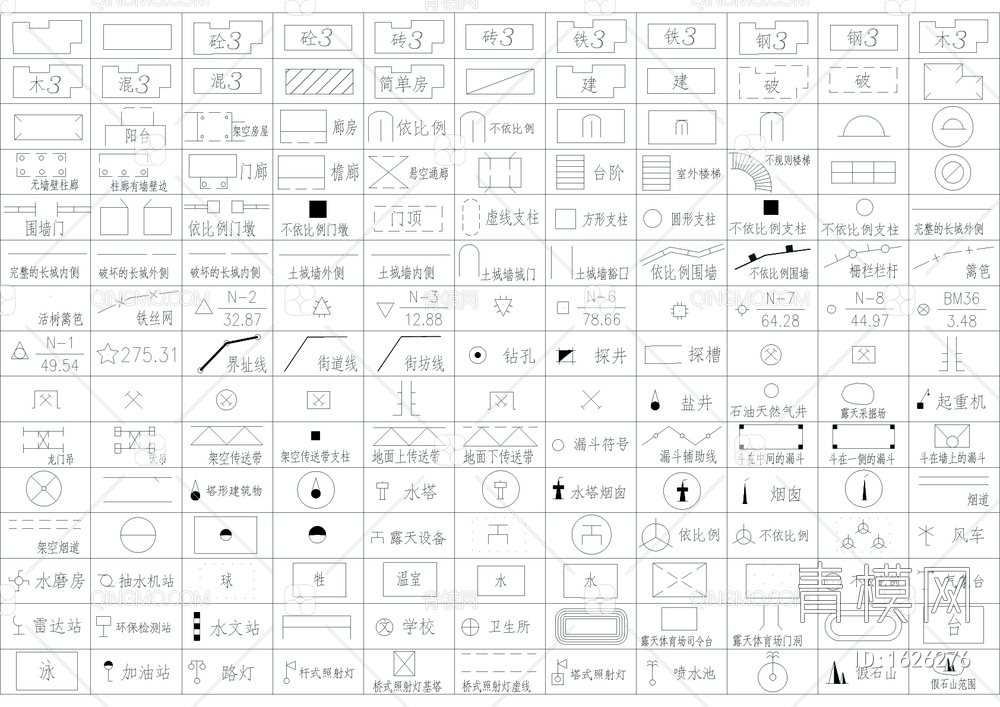 建筑设计中常用建筑图标集锦