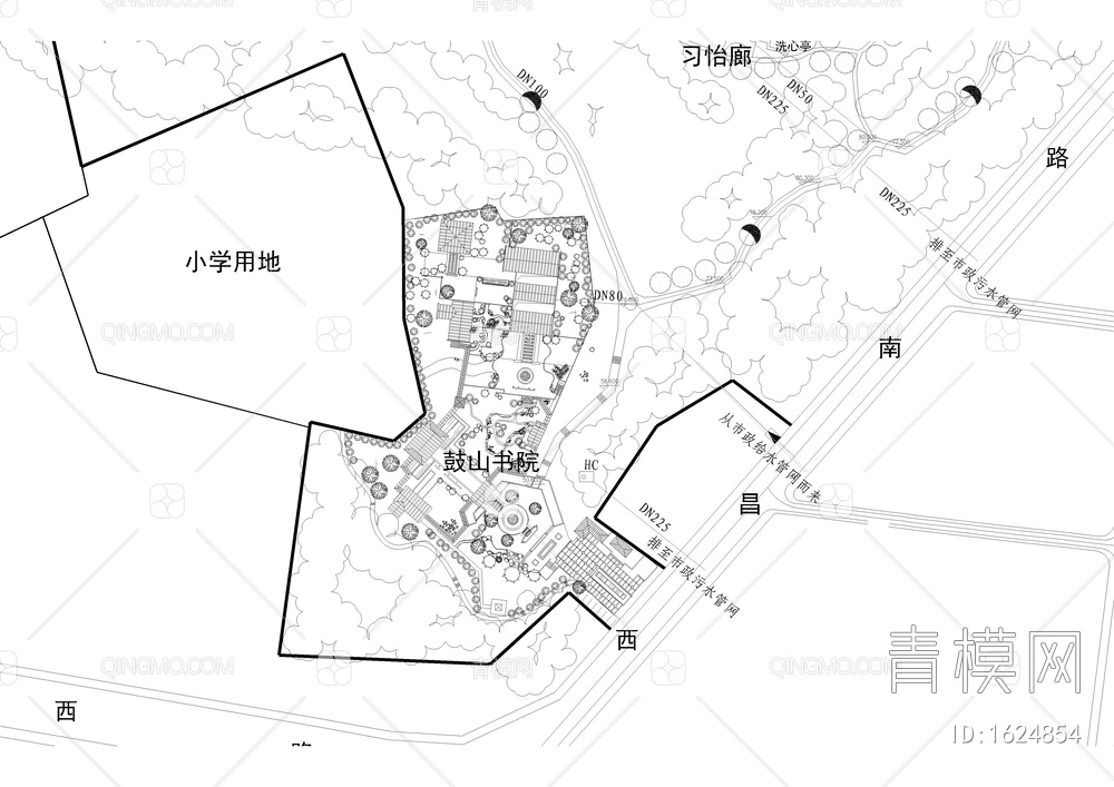 公园给排水平面图