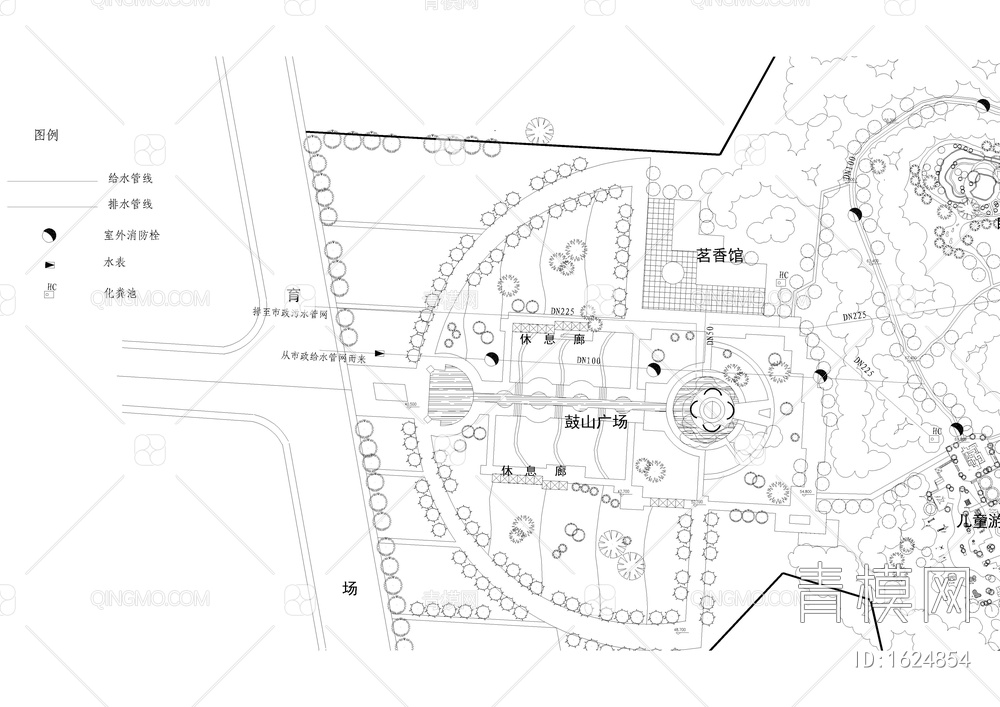 公园给排水平面图
