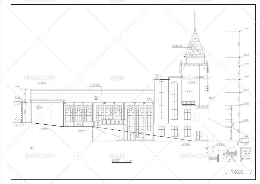 基督教会全套建筑cad图