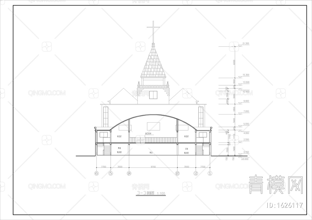 基督教会全套建筑cad图