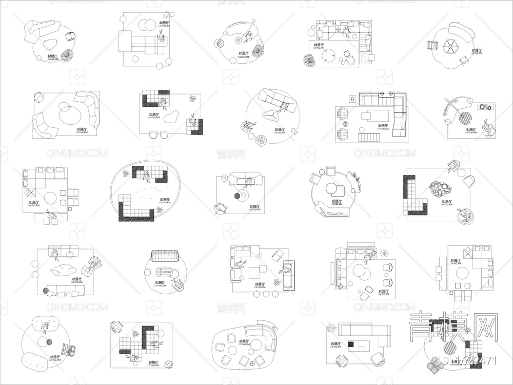 超实用网红家具组合CAD图库