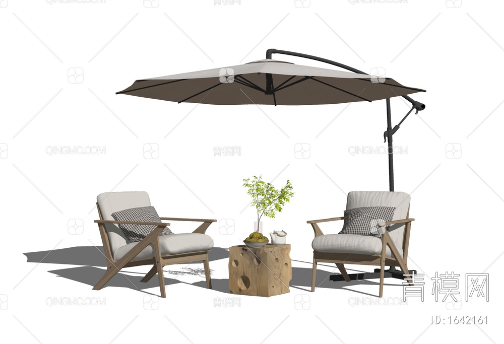 户外椅 休闲椅 原木桌几 太阳伞
