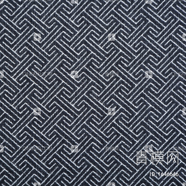 黑白色几何图案针织布料贴图2