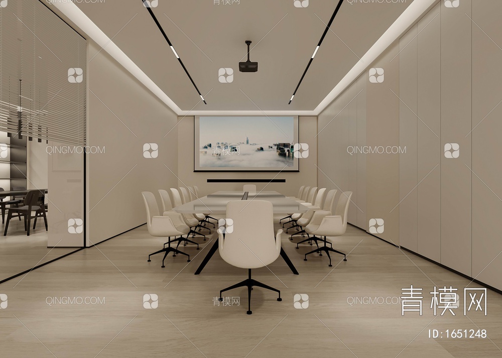 700㎡办公室室内施工图+效果图 办公空间 会议室 经理室