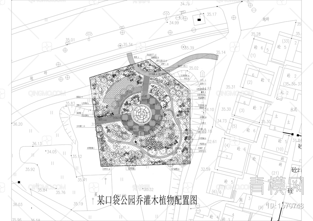 口袋公园植物配置图含苗木表