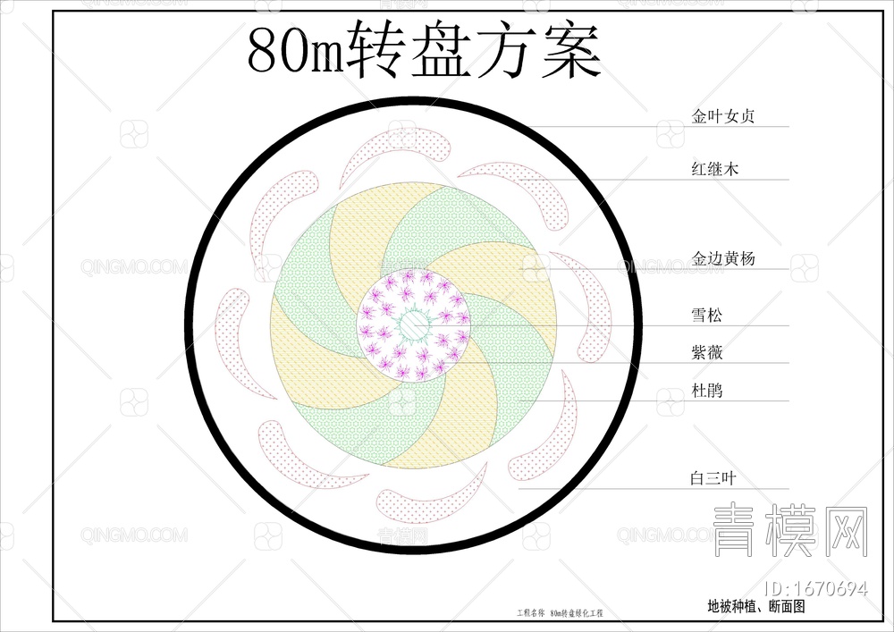 八款市政道路绿化景观设计图