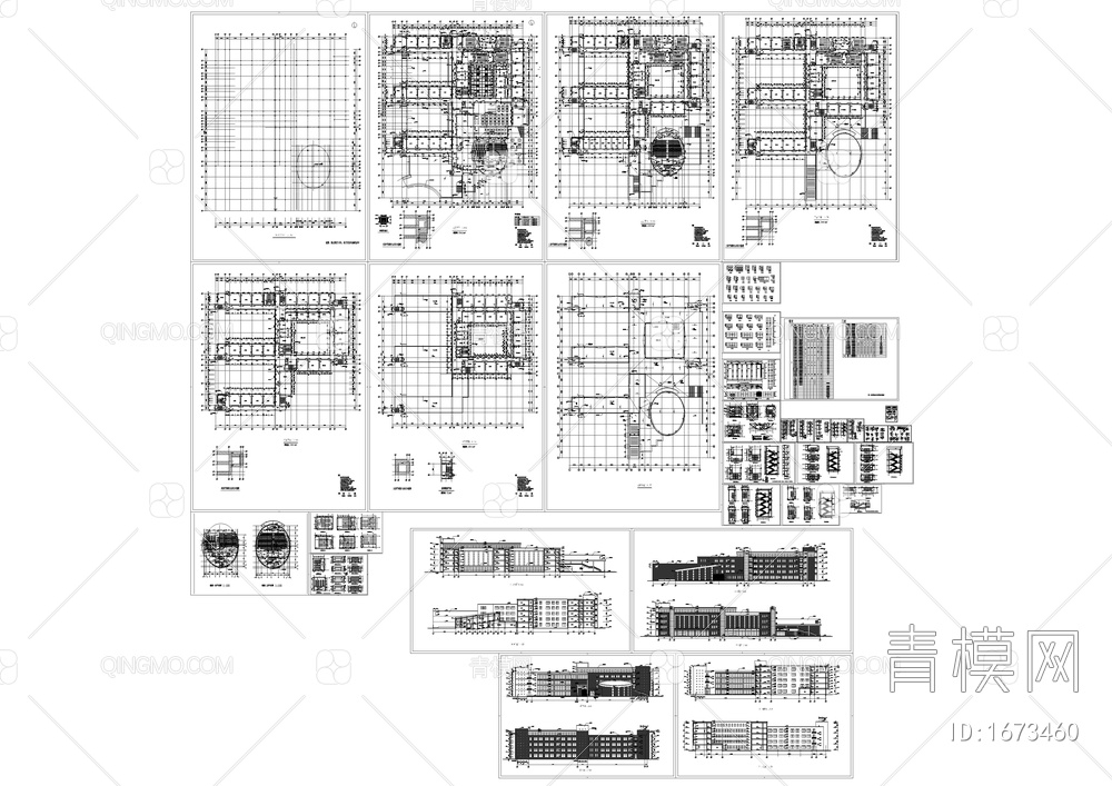 中学教学楼全套建筑图