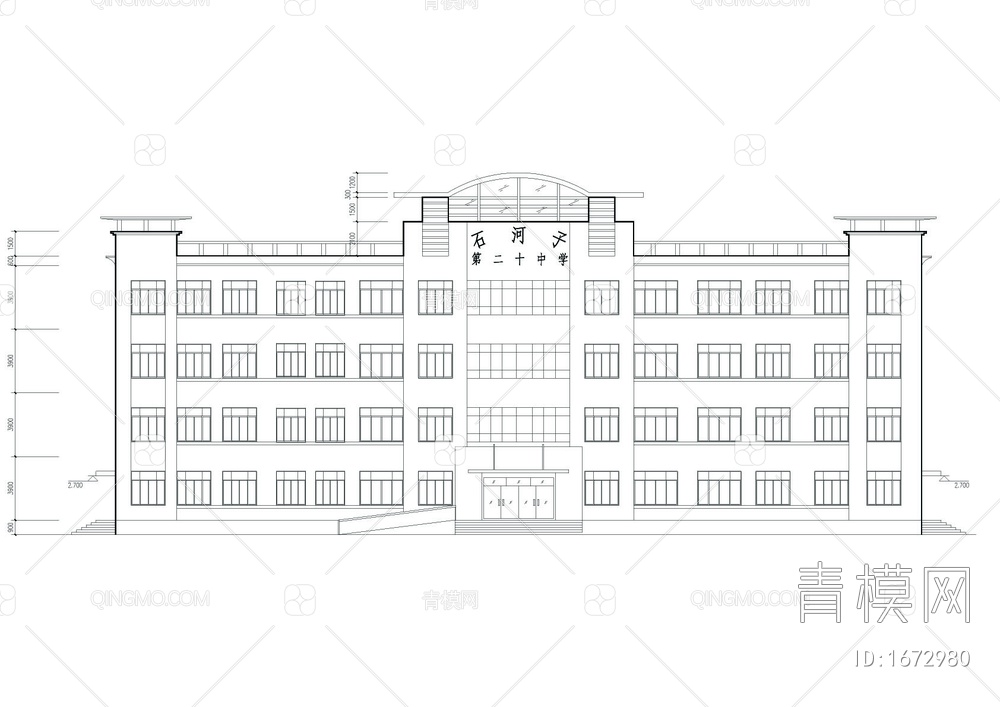 中学综合楼建筑设计cad图
