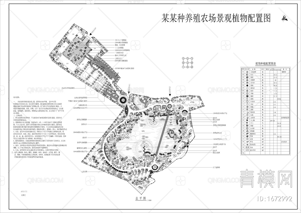 种养殖农场景观及植物配置图