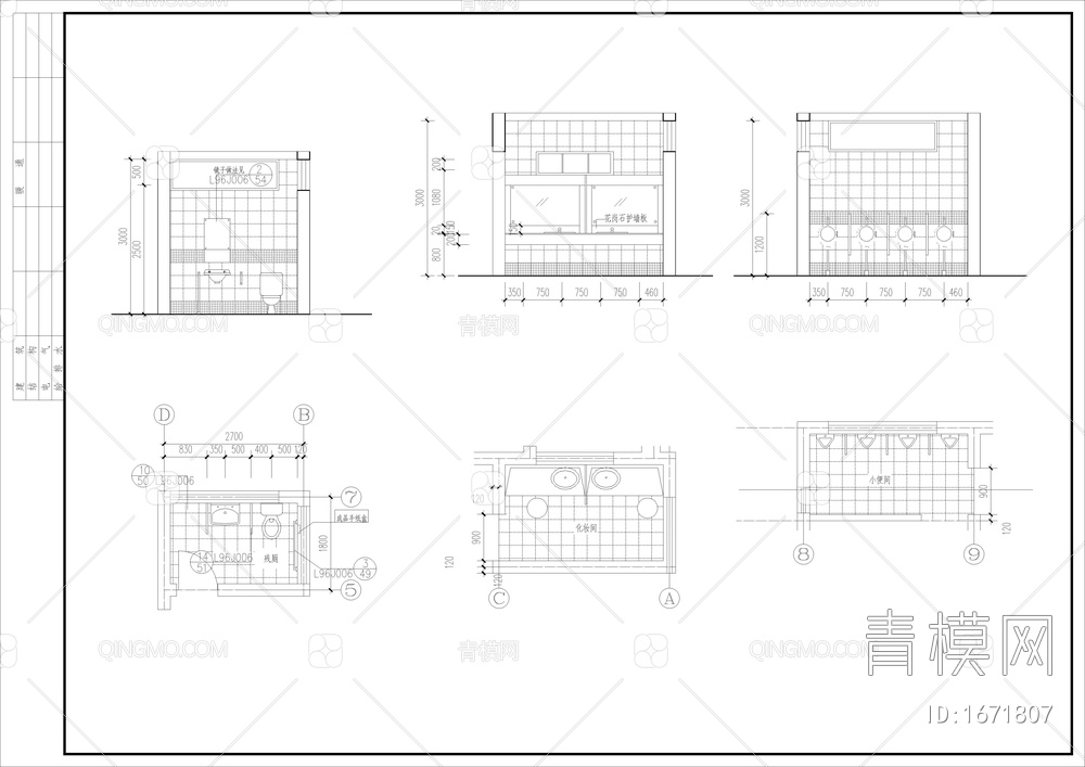 公园内简洁型公厕施工设计图