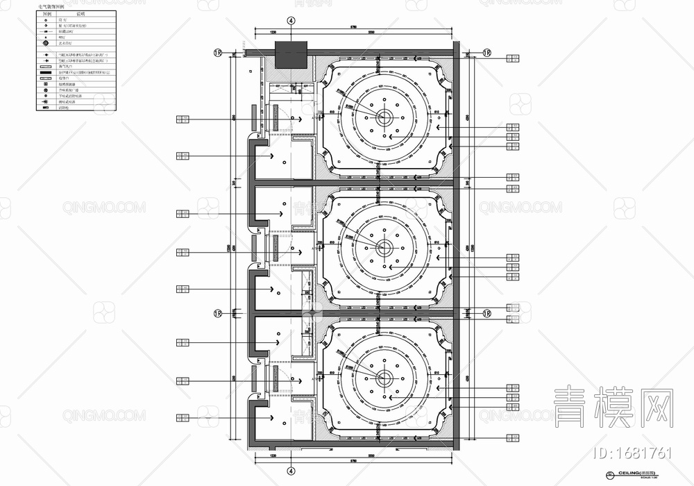 中餐厅包房及过道室内施工图 餐饮 餐厅 中餐 餐厅包房 VIP接待