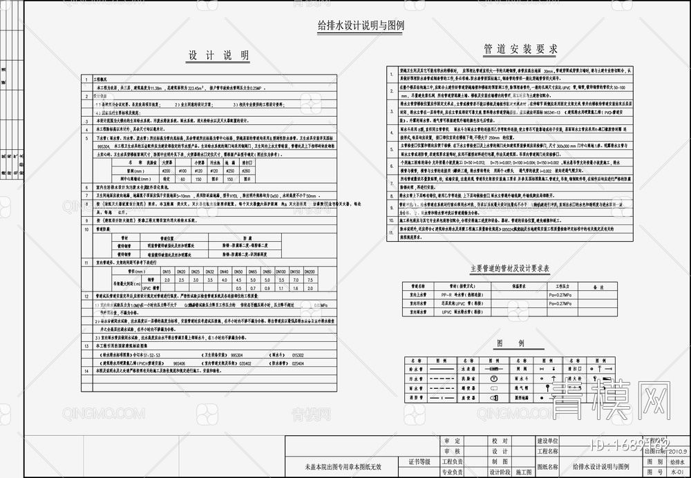 自建房建筑给排水设计 施工图