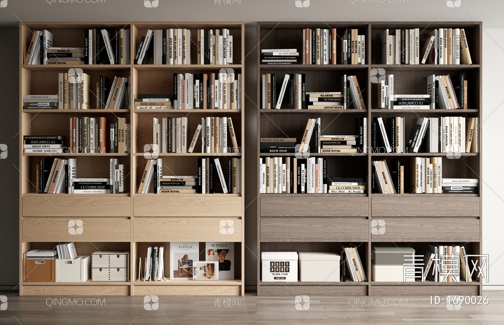 书柜 开放实木书柜 书籍 书本摆件