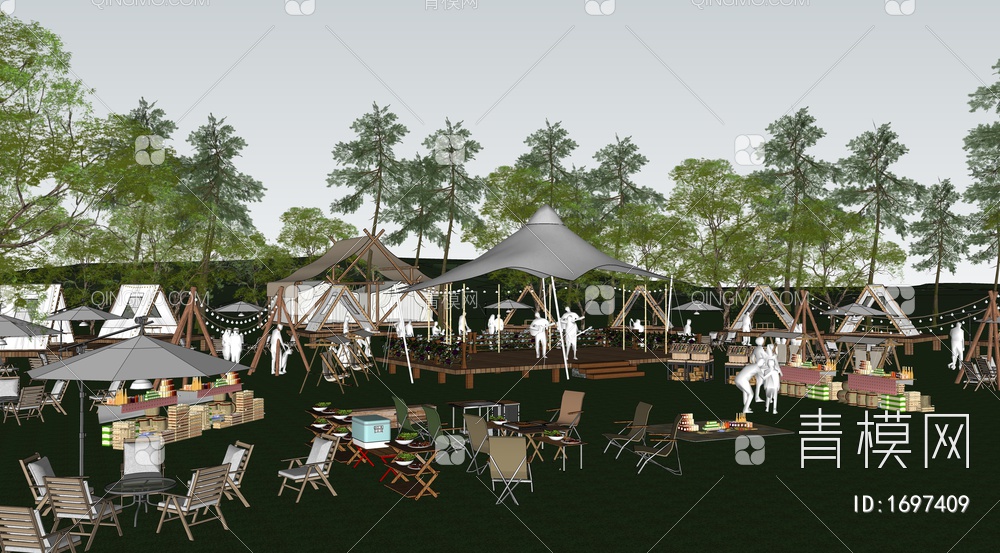 露营公园 网红帐篷野餐 露营基地 度假营地 户外烧烤 露营帐篷野餐
