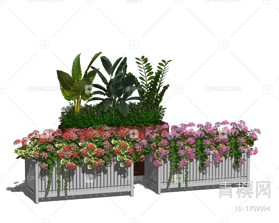 花箱盆栽 户外花坛  景观植物花箱 花草花卉 绿植组合