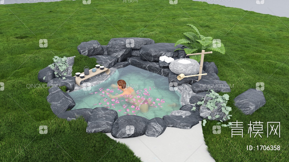 温泉 水池 水景 鱼池 泡池