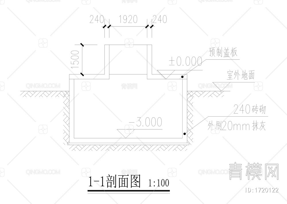 3个室外污水池和水渠详图