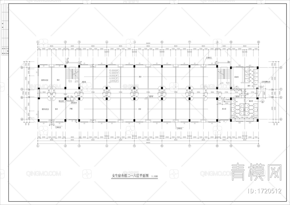 CAD女生宿舍建筑图