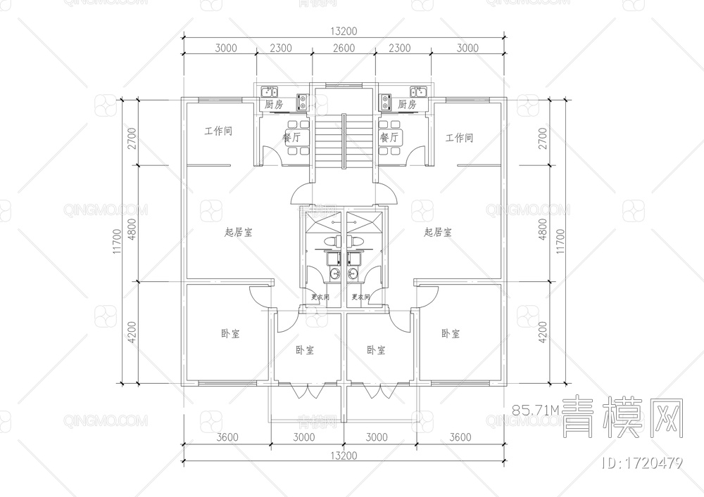 80-140平米经典户型图