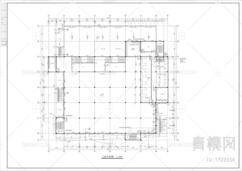 大学学校食堂全套建筑图含效果图