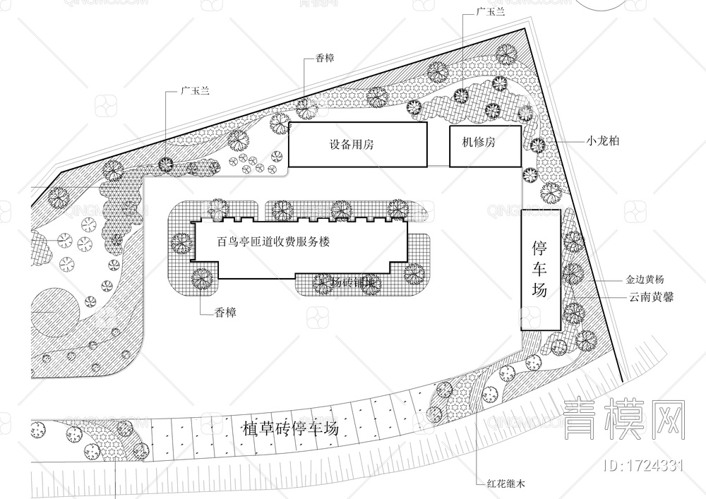 匝道服务区绿化景观平面图