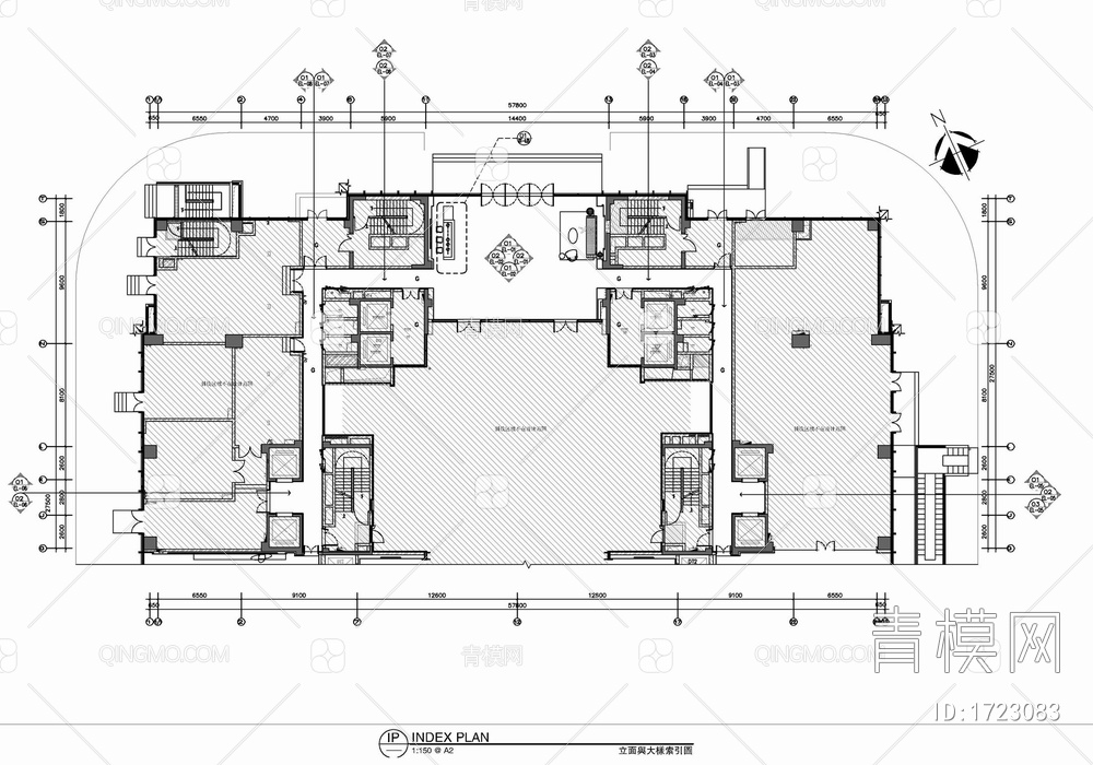 公寓大堂及走道施工图+效果图 公区 大厅 接待大厅 电梯厅