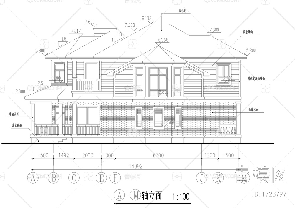 二层别墅建筑图