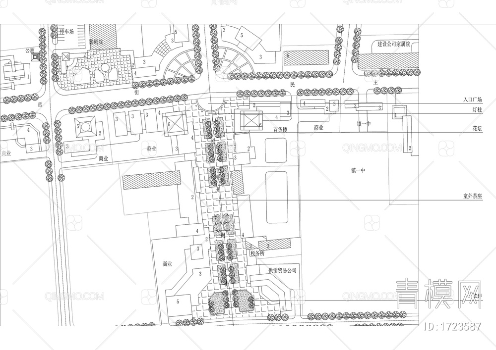 县城步行街街景详细规划图