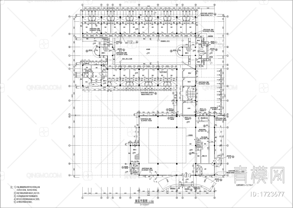 多层宿舍楼食堂建筑图